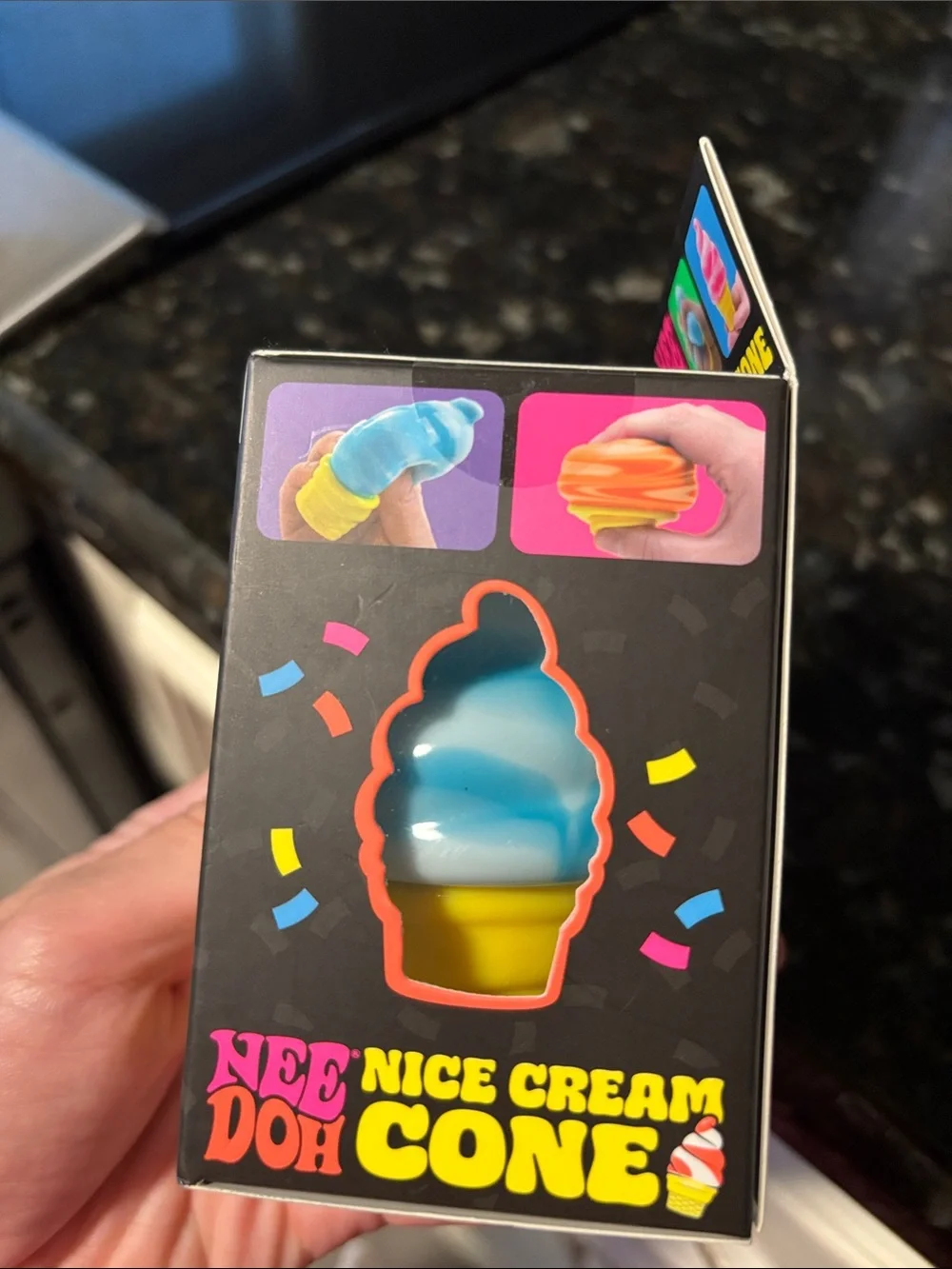 NeeDoh Nice Cream Cone fidget toy by Schylling-Blue